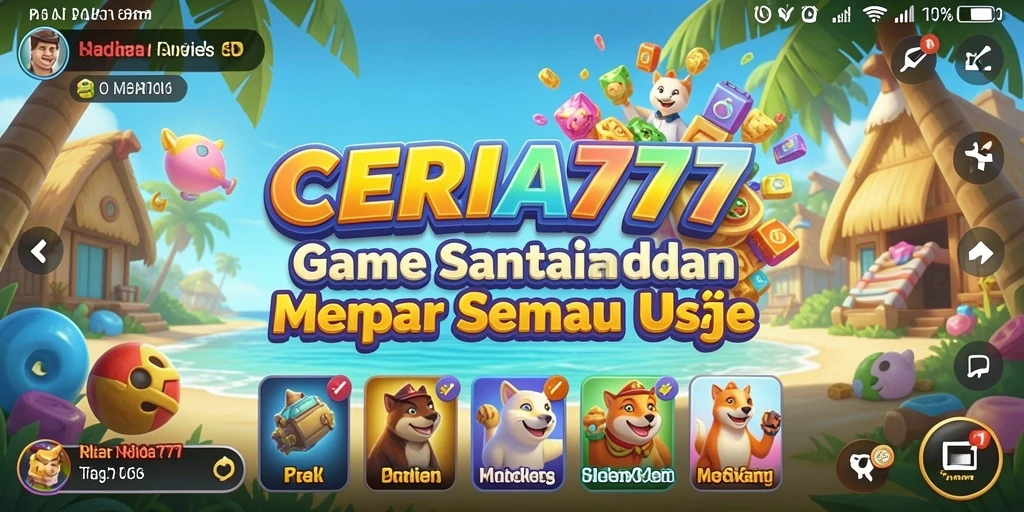 Tampilan gameplay <strong>CERIA777</strong> yang ceria dan mengasyikkan, penuh dengan tantangan.