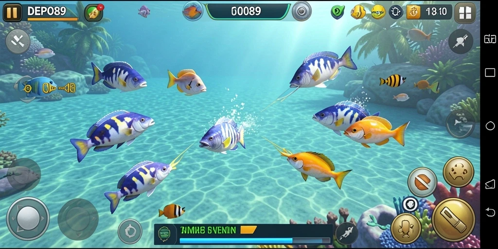 Tampilan gameplay DEPO89 menampilkan aksi menembak ikan yang seru.