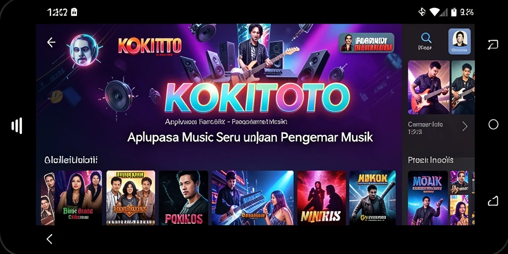 Tangkapan layar gameplay KOKITOTO yang menunjukkan pengalaman musik yang interaktif.