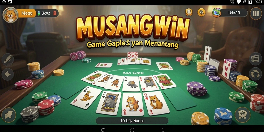 Tampilan seru gameplay Gaple di MUSANGWIN.