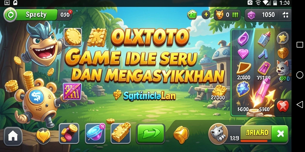 Tangkapan layar gameplay <strong>OLXTOTO</strong> menampilkan suasana permainan Idle yang menyenangkan.