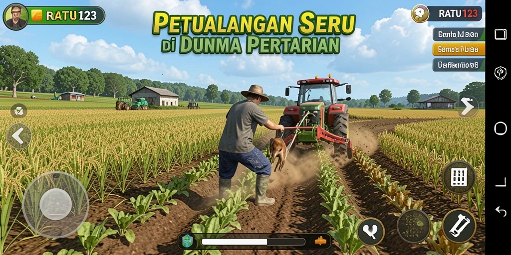 Tampilan layar utama gameplay <strong>RATU123</strong> yang menarik dan penuh warna.