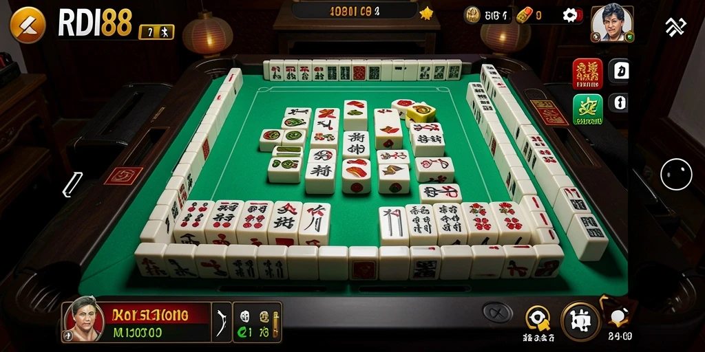 Screenshot RDI88 menunjukkan gameplay Mahjong yang seru dan interaktif.