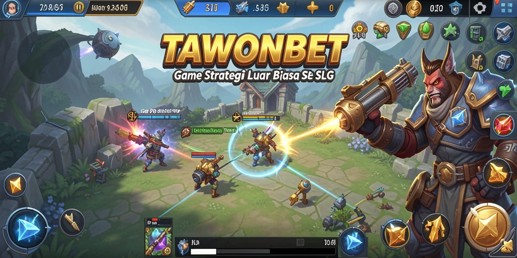 Tampilan gameplay <strong>TAWONBET</strong> yang penuh warna dan strategis.