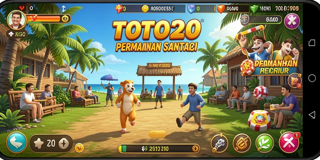 Tampilan gameplay TOTO20 yang penuh warna dan menarik.