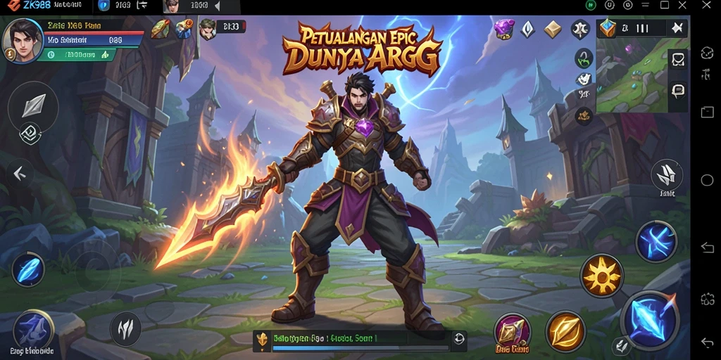 Tampilan gameplay ZK988 menunjukkan pertarungan seru di dunia fantasi.